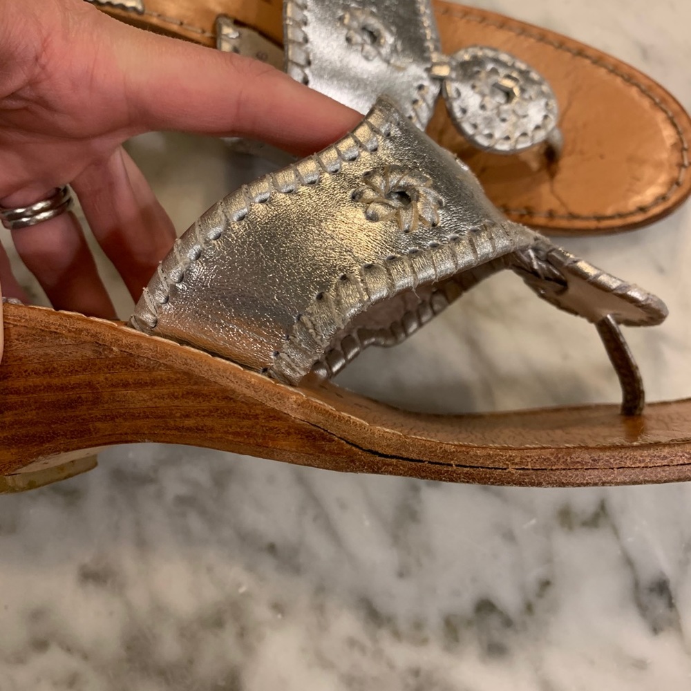 Jack Roger wedge metallic silver women’s size 8